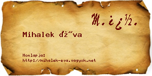 Mihalek Éva névjegykártya