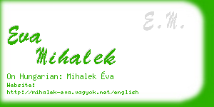 eva mihalek business card