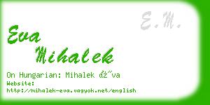 eva mihalek business card